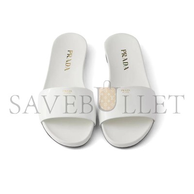PRADA PATENT LEATHER SLIDES 1XX798